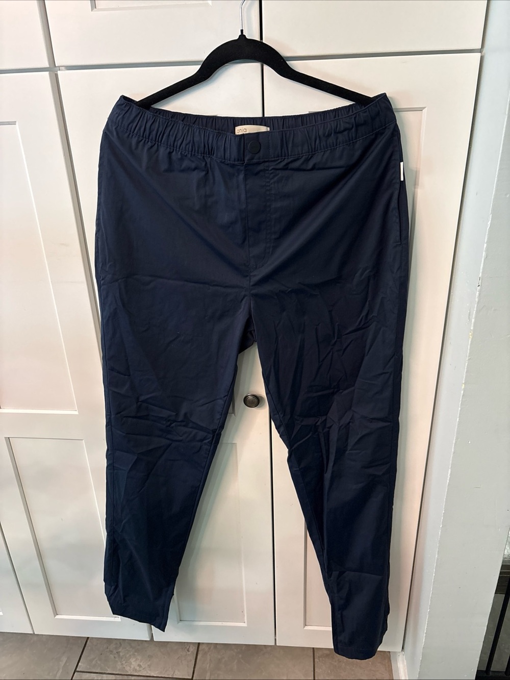 Onia Navy Elastic-Waist Chinos for Men